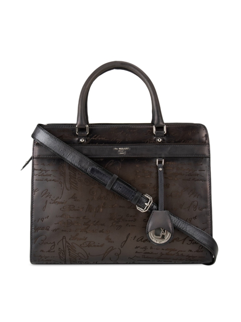 

Da Milano Black & Brown Textured Handheld Bag