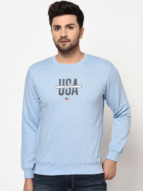 Octave Men Blue Printed Sweatshirt