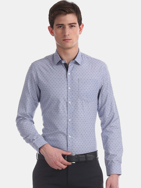 

Arrow Men Blue Slim Fit Printed Formal Shirt