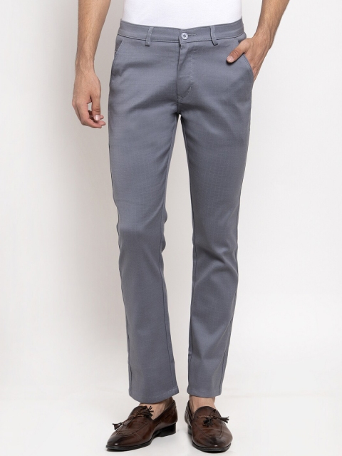

Rodamo Men Grey Slim Fit Solid Chinos