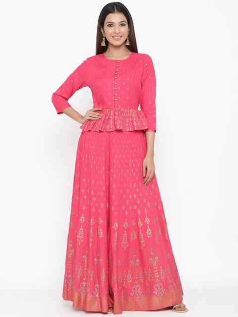 

Juniper Fuchsia Pink & Gold Ready to Wear Lehenga Choli Set