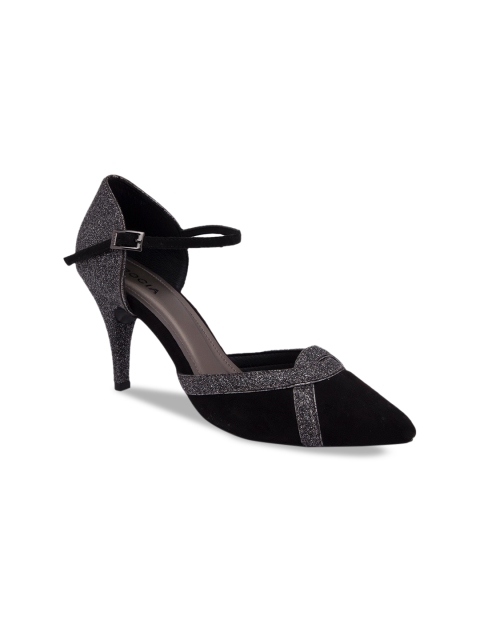 

Rocia Women Black & Silver Embellished Pumps