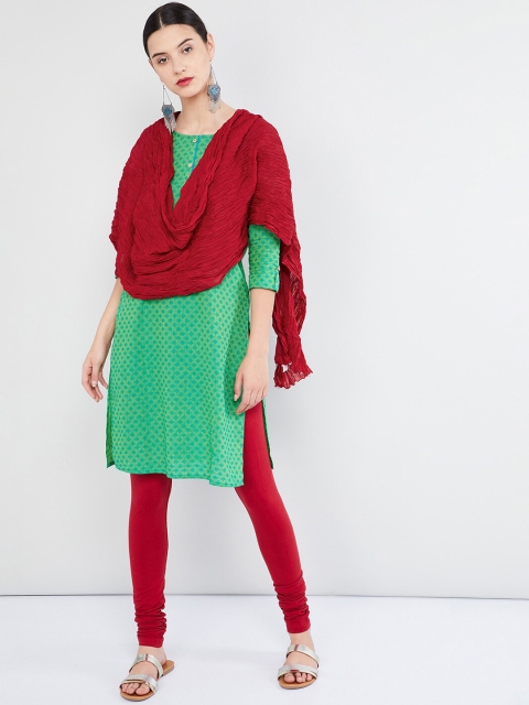 max Red Solid Dupatta