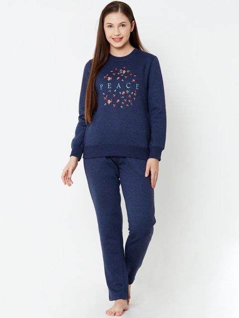 

Sweet Dreams Women Navy Blue Printed Night suit