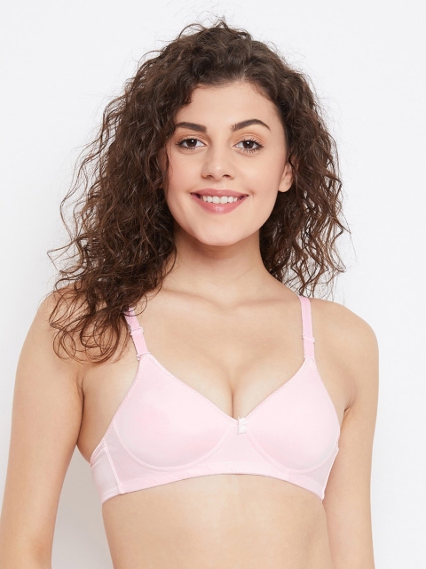 

SECRETS BY ZEROKAATA Pink Solid Non-Wired Lightly Padded Everyday Bra SZPNK608