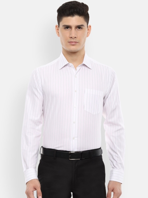

Van Heusen Men White Slim Fit Striped Formal Shirt