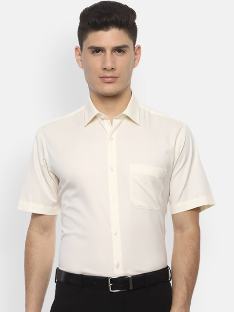 

Van Heusen Men Cream-Coloured Regular Fit Solid Formal Shirt