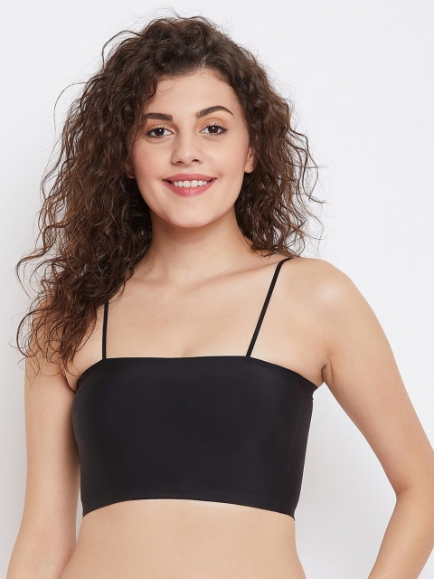 

SECRETS BY ZEROKAATA Black Solid Non-Wired Lightly Padded Workout Bra SZBLK1766