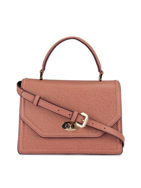 

Da Milano Pink Solid Leather Satchel