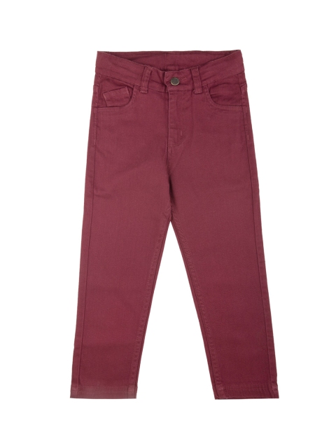 

Cherokee Girls Maroon Regular Fit Solid Regular Trousers