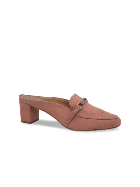 

Inc 5 Women Peach-Coloured Solid Block Heels