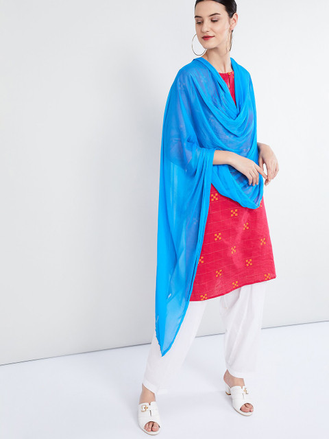 

max Blue Solid Dupatta