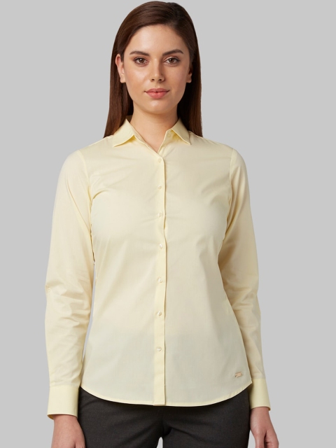 

Park Avenue Woman Women Yellow Regular Fit Solid Casual Shirt