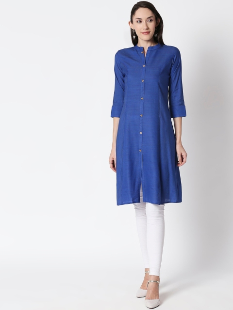 

HUUR Women Blue Solid A-Line Kurta
