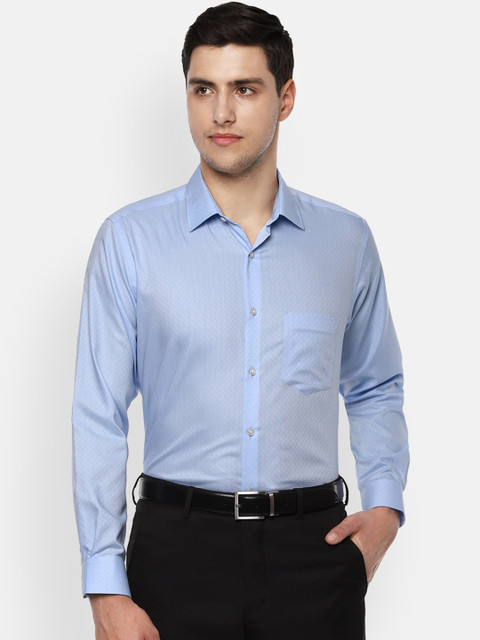 

Van Heusen Men Blue Regular Fit Self Design Formal Shirt
