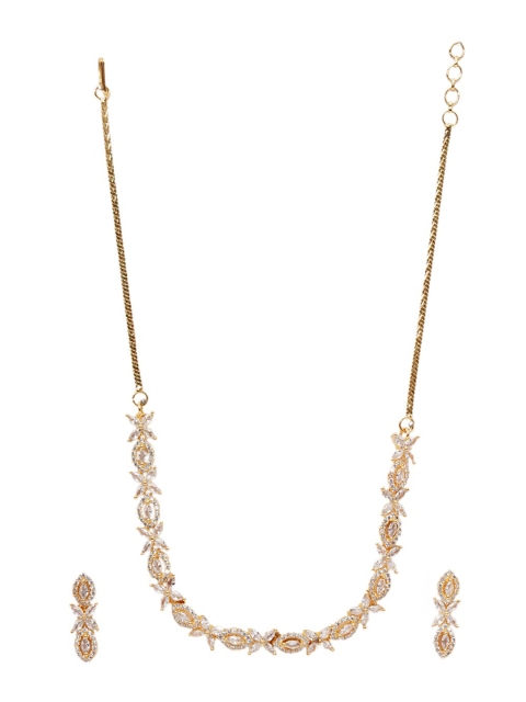 

Shoshaa Gold-Plated& White Kundan Studded Handcrafted Jewellery Set