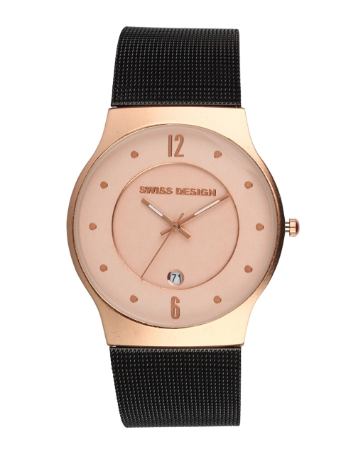 

Swiss Design Men Copper-Toned & Black Analogue Watch SD-9010N-IPR-CR