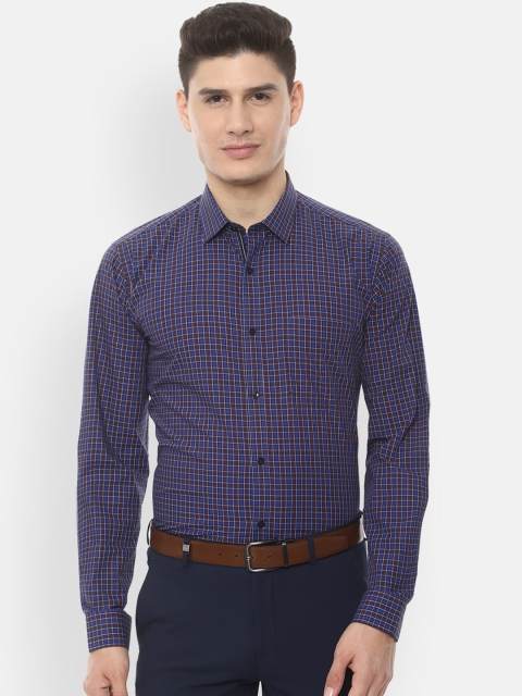 

Van Heusen Men Blue Regular Fit Checked Formal Shirt