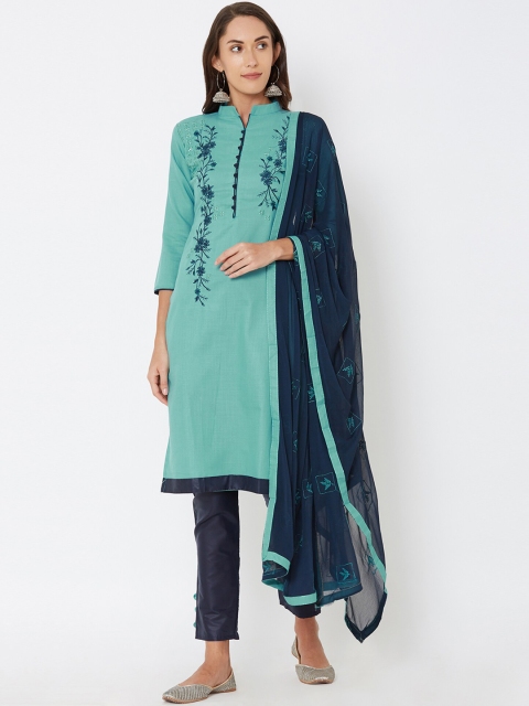 

Satrani Blue Pure Cotton Unstitched Dress Material