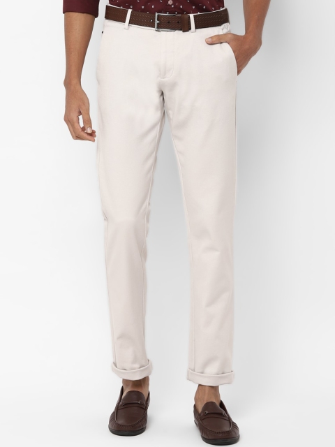 

Allen Solly Men Cream-Coloured Slim Fit Solid Regular Trousers