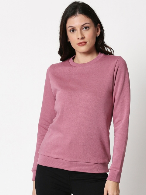 

Bewakoof Women Pink Solid Pullover Sweater