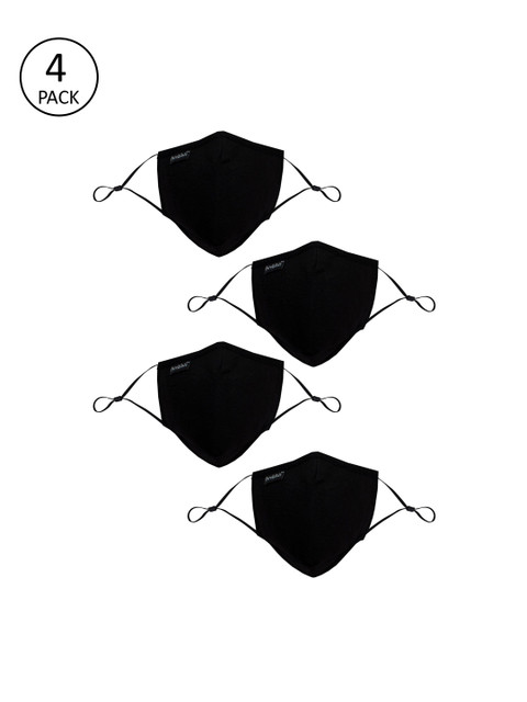 

KHADI ESSENTIALS Pure & Safe Black Pack Of 5 5-Ply Reusable N95 Face Mask