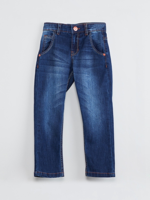 

max Boys Blue Regular Fit Mid-Rise Clean Look Jeans