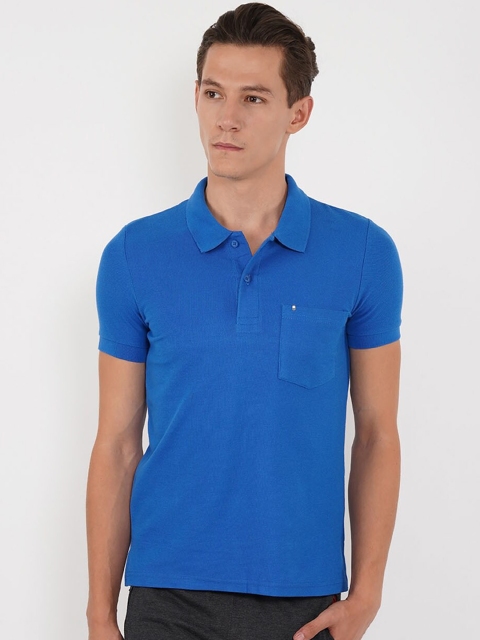 

Sweet Dreams Men Blue Solid Polo Collar T-shirt