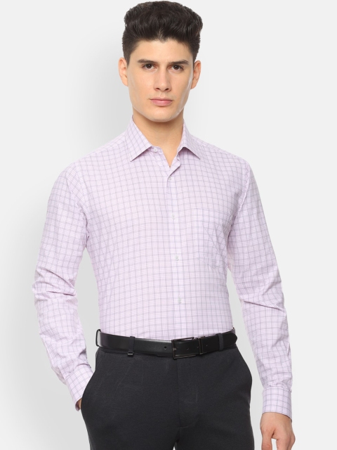 

Van Heusen Men Purple & Grey Regular Fit Checked Formal Shirt