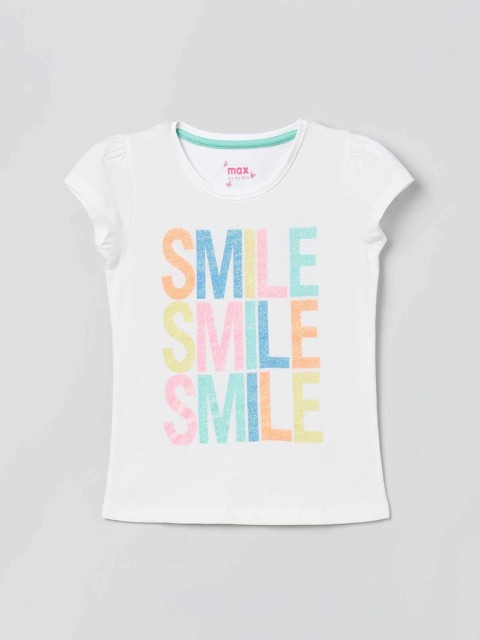 

max Girls Off-White Striped V-Neck T-shirt