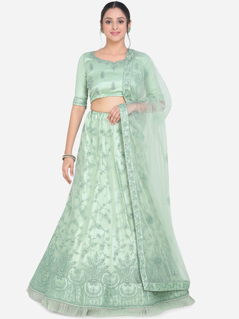 

Mitera Sea Green Ready to Wear Lehenga & Blouse with Dupatta