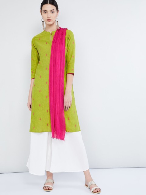 

max Pink Solid Dupatta