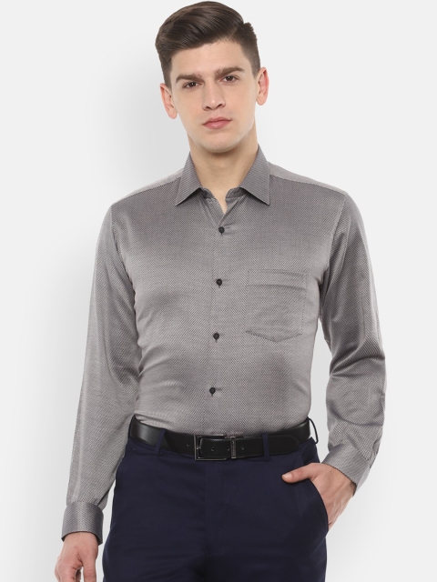 

Van Heusen Men Grey Regular Fit Self Design Formal Shirt