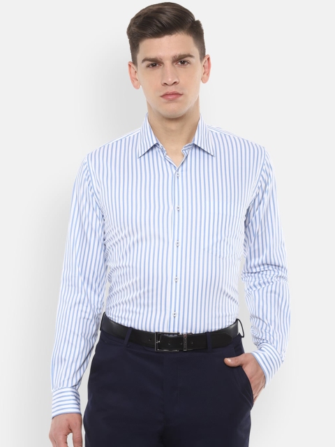 

Van Heusen Men White & Blue Slim Fit Striped Formal Shirt