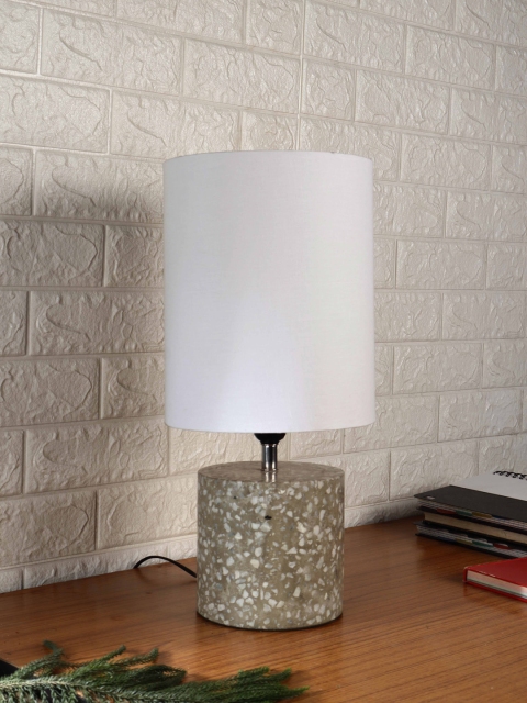 

Grated Ginger White Self Design Contemporary Table Lamp with Shade