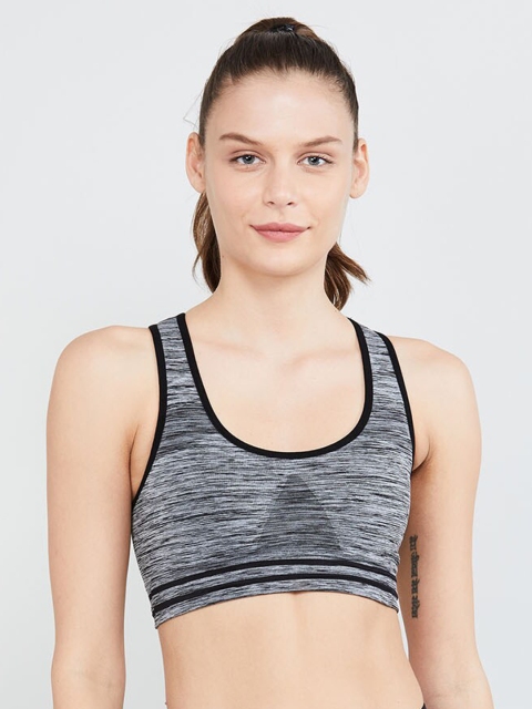 

max Grey Self Design Non-Wired Lightly Padded Workout Bra SU20SPORTS01GREY