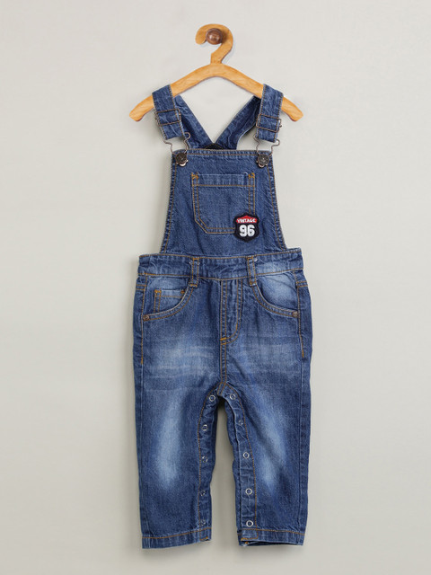 

max Boys Blue Solid Rompers