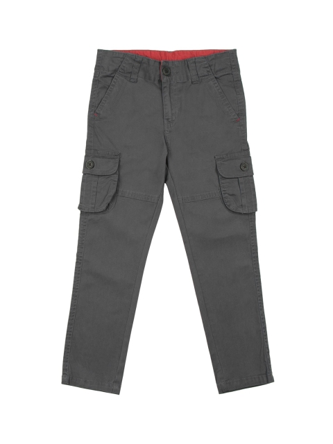 

Cherokee Boys Grey Regular Fit Solid Cargos