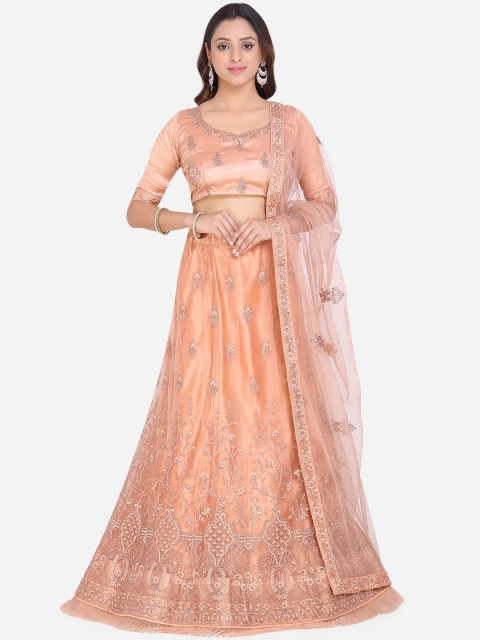 

Mitera Peach-Coloured Ready to Wear Lehenga & Blouse with Dupatta