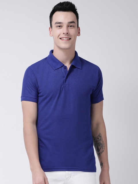 

GRACIT Men Blue Solid Polo Collar T-shirt