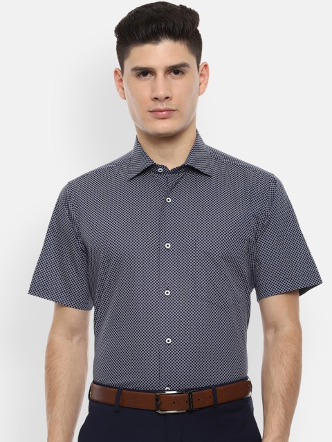 

Van Heusen Men Navy Blue Regular Fit Printed Formal Shirt