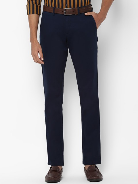 

Allen Solly Men Navy Blue Slim Fit Solid Chinos