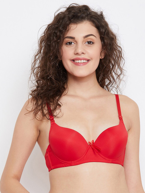 

SECRETS BY ZEROKAATA Red Solid Underwired Heavily Padded Push-Up Bra SZRED011