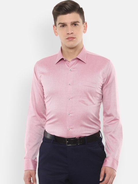 

Van Heusen Men Pink Slim Fit Printed Formal Shirt
