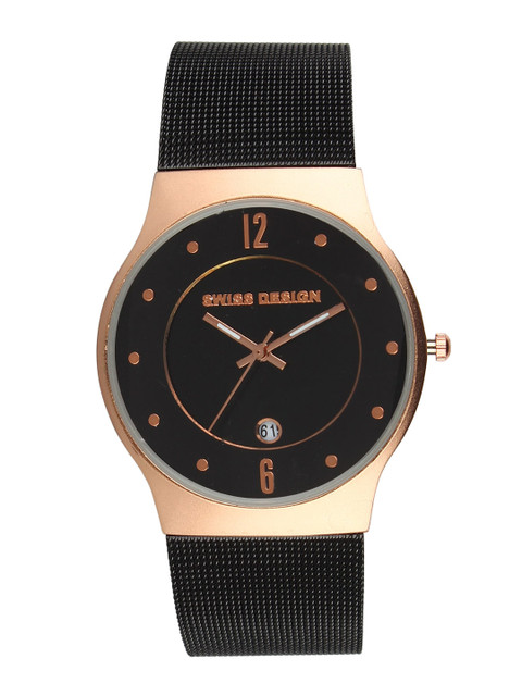 

Swiss Design Men Black Analogue Watch SD-9010N-IPR-BK