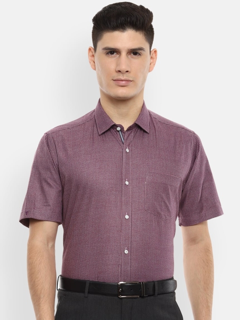 

Van Heusen Men Maroon Regular Fit Checked Formal Shirt