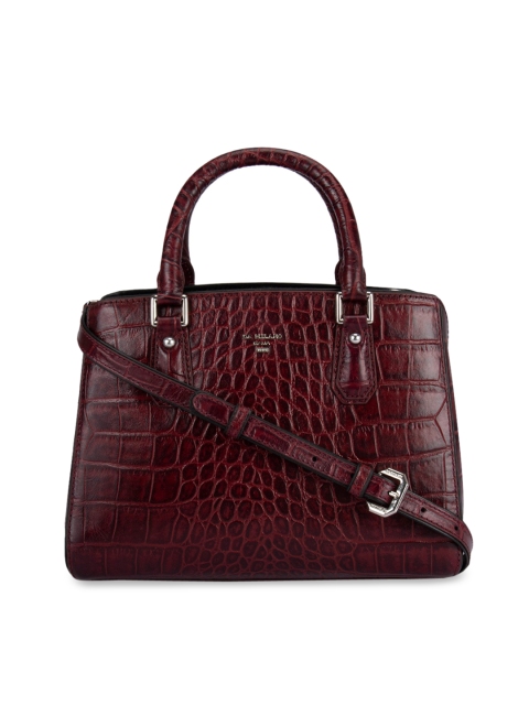 

Da Milano Burgundy Textured Leather Handheld Bag