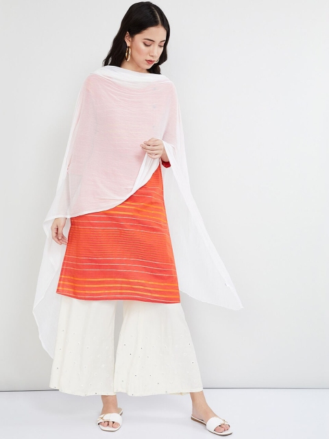 

max Off-White Solid Dupatta