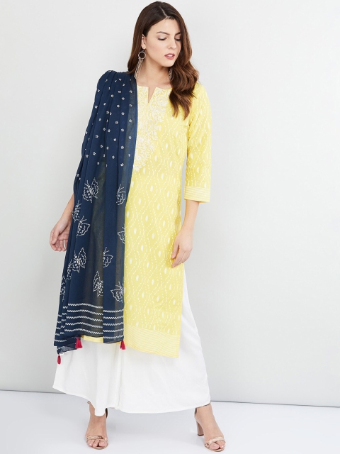 

max Blue Printed Dupatta