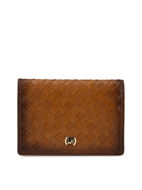 

Da Milano Men Tan Brown Textured Leather Two Fold Wallet